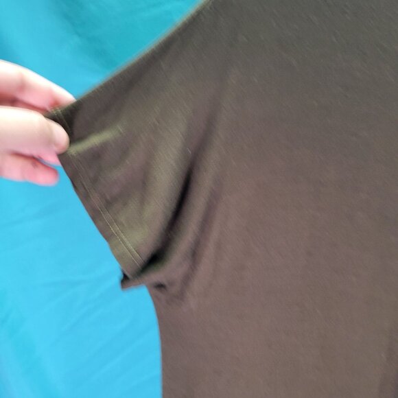 A.Ok Coevolution Womens Olive Green Twist Front V-Neck Short Sleeve Top Size L - Picture 8 of 10